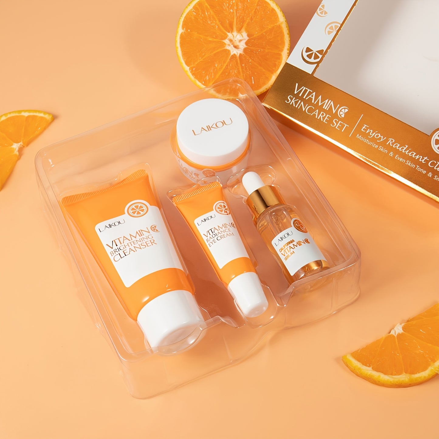 Set de Cuidado Facial con Vitamina C – Kit Hidratante y Nutritivo de 4 Piezas