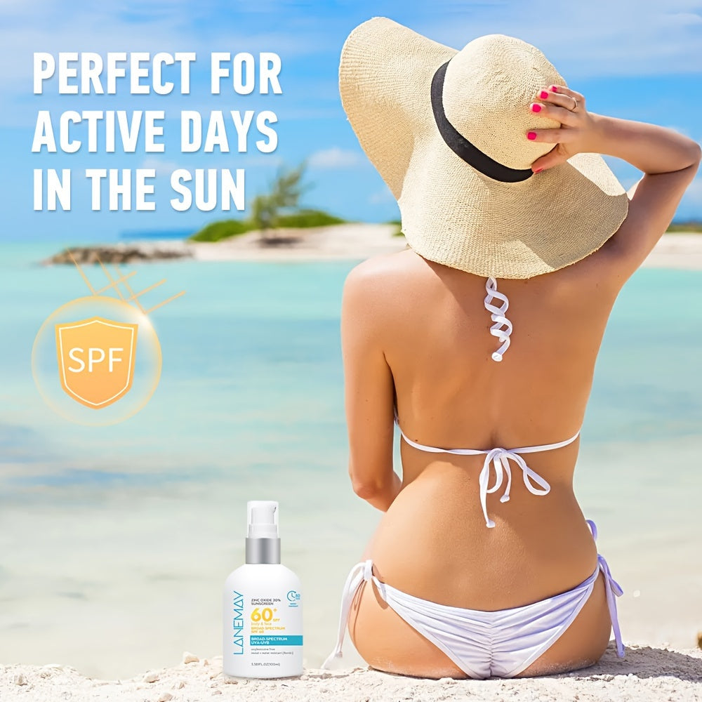 Protector Solar en Crema SPF 60 – Hipoalergénico y Resistente al Agua