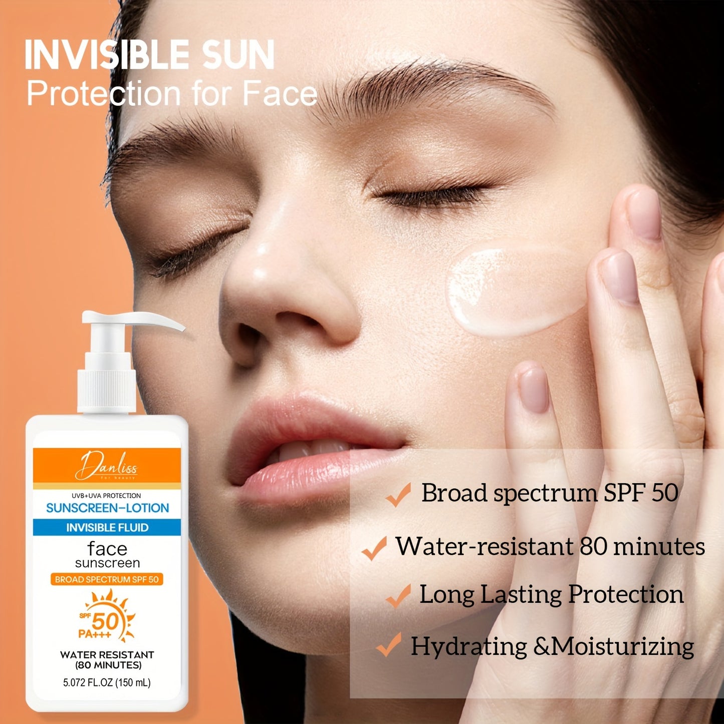 Protector Solar Facial SPF 50 – Loción Fluida Invisible y Resistente al Agua